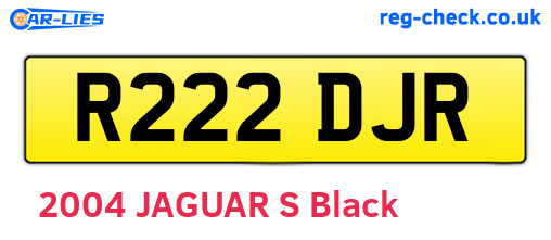 R222DJR are the vehicle registration plates.