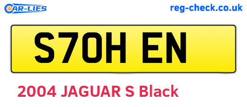 S70HEN are the vehicle registration plates.