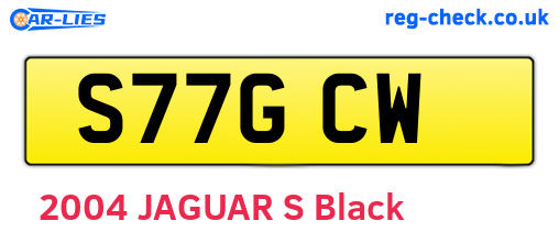 S77GCW are the vehicle registration plates.