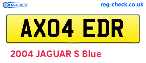 AX04EDR are the vehicle registration plates.