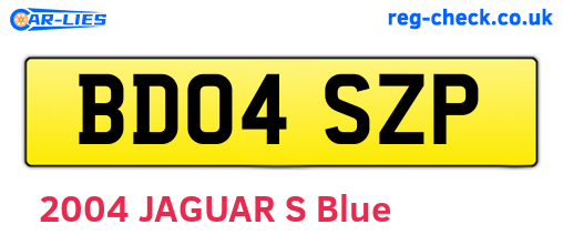 BD04SZP are the vehicle registration plates.