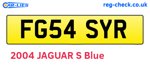 FG54SYR are the vehicle registration plates.