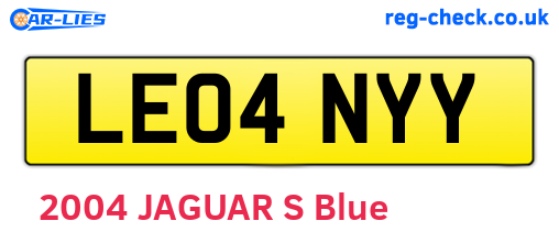LE04NYY are the vehicle registration plates.