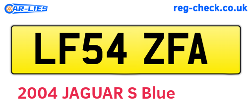 LF54ZFA are the vehicle registration plates.