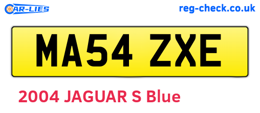 MA54ZXE are the vehicle registration plates.