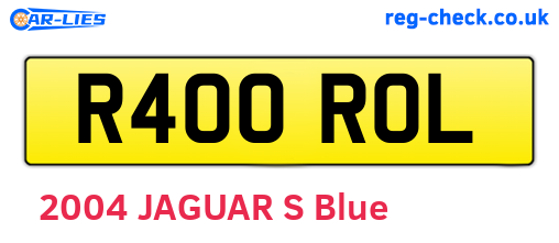 R400ROL are the vehicle registration plates.
