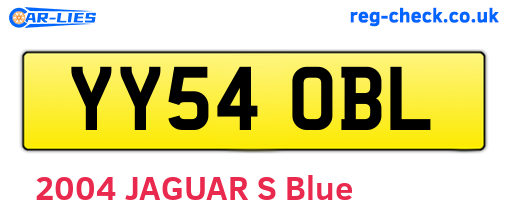 YY54OBL are the vehicle registration plates.