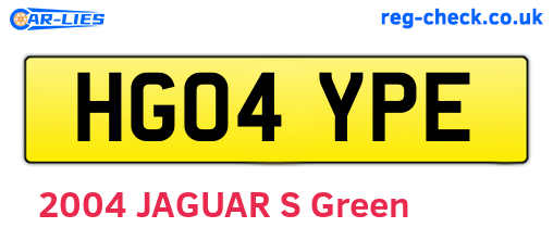 HG04YPE are the vehicle registration plates.