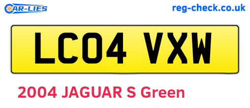 LC04VXW are the vehicle registration plates.