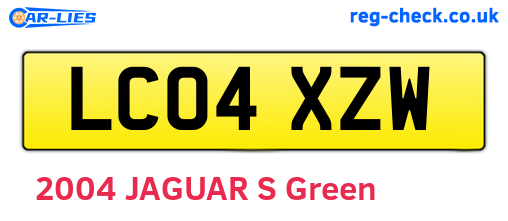 LC04XZW are the vehicle registration plates.