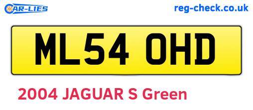 ML54OHD are the vehicle registration plates.
