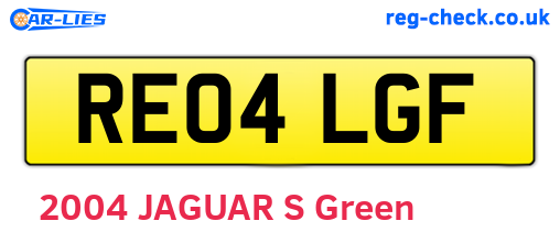 RE04LGF are the vehicle registration plates.