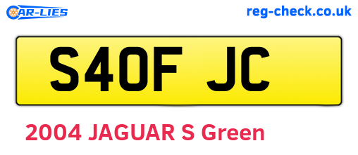 S40FJC are the vehicle registration plates.