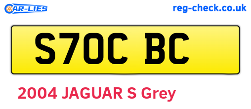 S70CBC are the vehicle registration plates.