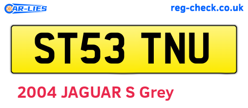 ST53TNU are the vehicle registration plates.