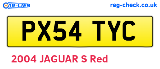 PX54TYC are the vehicle registration plates.