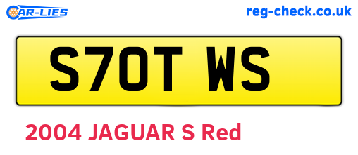 S70TWS are the vehicle registration plates.