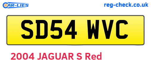 SD54WVC are the vehicle registration plates.