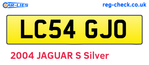 LC54GJO are the vehicle registration plates.