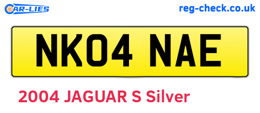 NK04NAE are the vehicle registration plates.