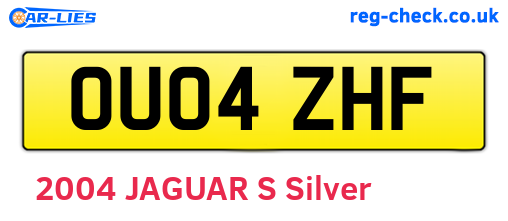OU04ZHF are the vehicle registration plates.