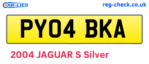 PY04BKA are the vehicle registration plates.