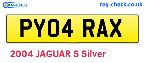 PY04RAX are the vehicle registration plates.