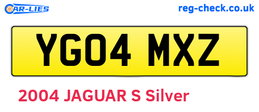 YG04MXZ are the vehicle registration plates.