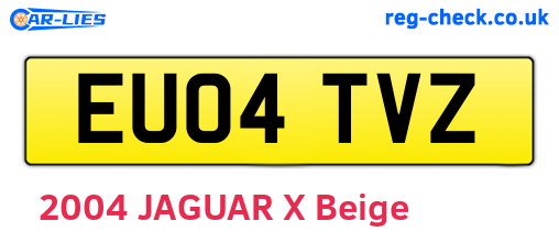 EU04TVZ are the vehicle registration plates.