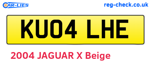 KU04LHE are the vehicle registration plates.