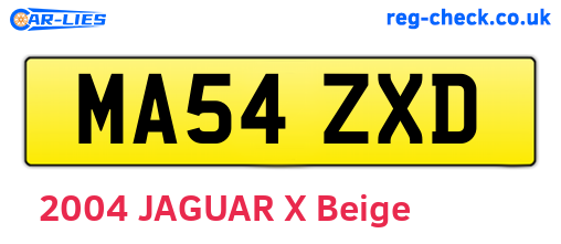 MA54ZXD are the vehicle registration plates.