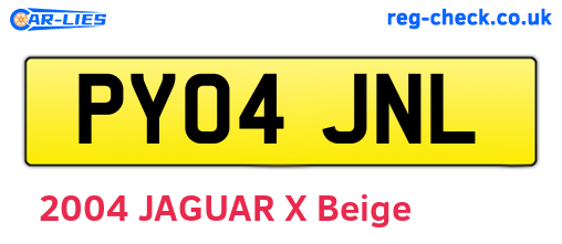 PY04JNL are the vehicle registration plates.