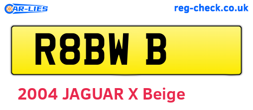 R8BWB are the vehicle registration plates.