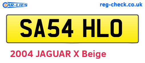 SA54HLO are the vehicle registration plates.