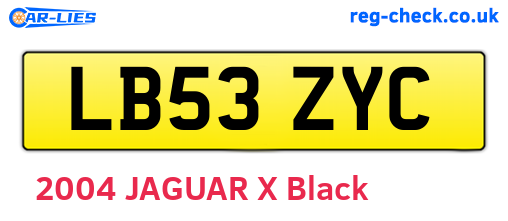 LB53ZYC are the vehicle registration plates.
