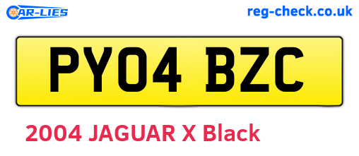 PY04BZC are the vehicle registration plates.