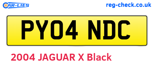 PY04NDC are the vehicle registration plates.