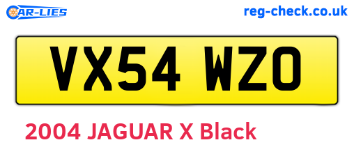 VX54WZO are the vehicle registration plates.