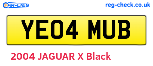 YE04MUB are the vehicle registration plates.