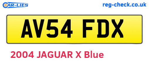 AV54FDX are the vehicle registration plates.