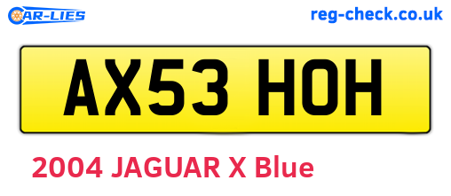 AX53HOH are the vehicle registration plates.