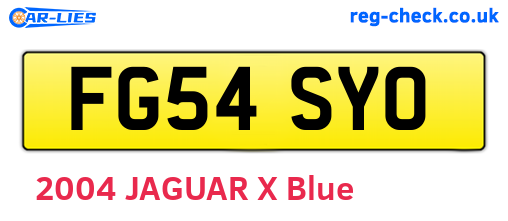 FG54SYO are the vehicle registration plates.