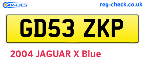 GD53ZKP are the vehicle registration plates.