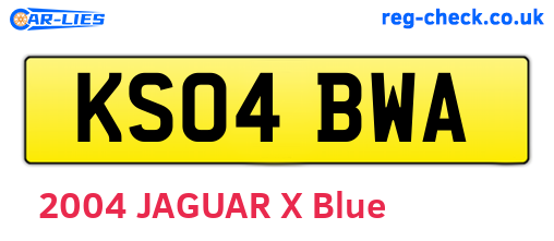 KS04BWA are the vehicle registration plates.