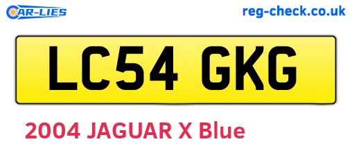LC54GKG are the vehicle registration plates.