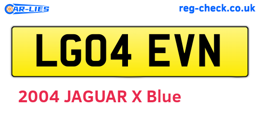 LG04EVN are the vehicle registration plates.