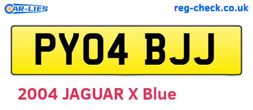 PY04BJJ are the vehicle registration plates.