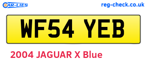 WF54YEB are the vehicle registration plates.