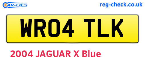 WR04TLK are the vehicle registration plates.