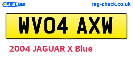 WV04AXW are the vehicle registration plates.